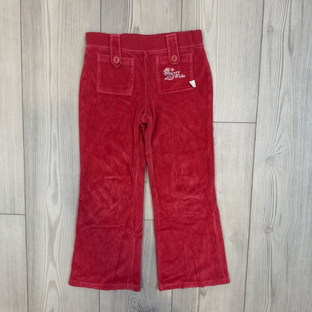 Vintage Snow White Girls Size‎ 5 Velour Wide Leg Pull On Pant Disney